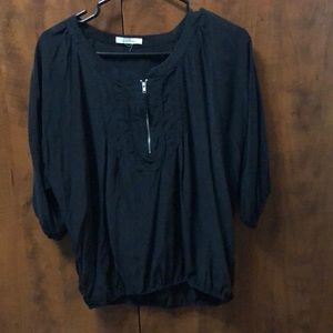 Mendocino/trinity, silk top, black, size S